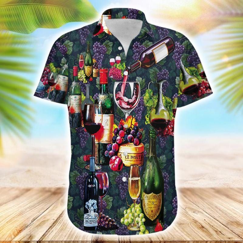 Felacia [Hawaii Shirt] Life Is Better With Wine Hawaiian Aloha Shirts-ZX1731